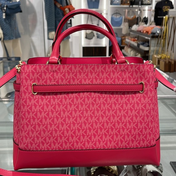 MICHAEL KORS 
Reed Large Graphic Logo Belted Satchel
Electric Pink 
NWT - Picture 8 of 16